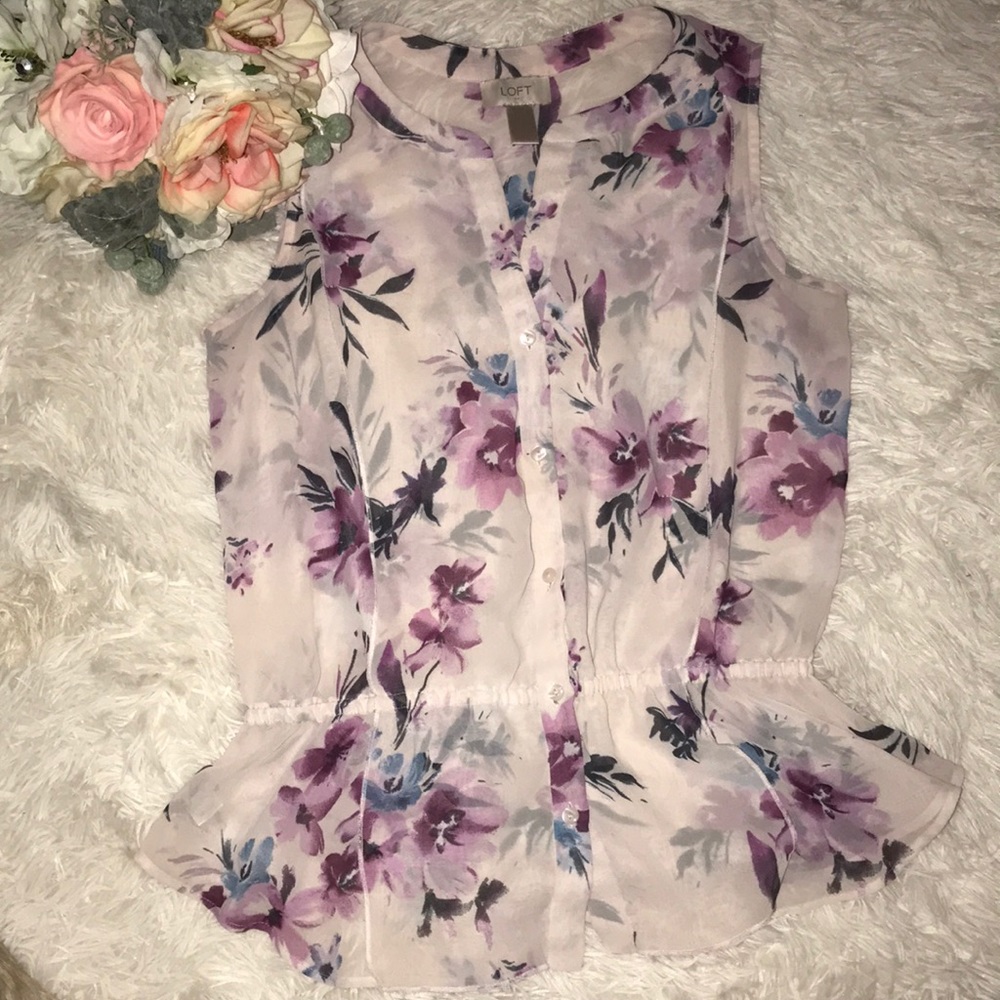 Loft Floral Button Down Blouse - Size XS